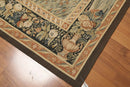 5'7" x 8' Hand woven Wool 300KPSI S. Fine French Needlepoint Tapestry Rug Green