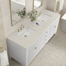 James Martin Myrrin 72" Double Bathroom Vanity, Bright White
