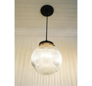 Factory Antique Large Glass Holophane Pendant Light by The Lamp Goods