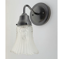 Vanity SCONCE Wall Light 1950s Fixture Frost & Clear Antique Vintage Glass