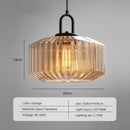 Retro amber & green ribbed glass dining chandelier for bedroom by Decorbites