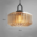 Retro amber & green ribbed glass dining chandelier for bedroom by Decorbites