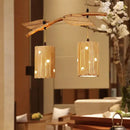 GobekUsa Bamboo Art Chandelier: Retro Korean Living Room Lights for Tea House & Restaurant