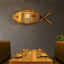 GobekUsa Bamboo Fish Wall Lamp: Retro Cafe Bar Teahouse Decor, Living Room Farm Hotel Light