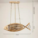 GobekUsa Bamboo Fish Wall Lamp: Retro Cafe Bar Teahouse Decor, Living Room Farm Hotel Light