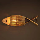 GobekUsa Bamboo Fish Wall Lamp: Retro Cafe Bar Teahouse Decor, Living Room Farm Hotel Light