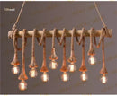 GobekUsa Bamboo Hemp Rope Pendant Lights | Retro Restaurant Bar Decor Hanging Lamps