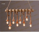 GobekUsa Bamboo Hemp Rope Pendant Lights | Retro Restaurant Bar Decor Hanging Lamps