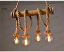 GobekUsa Bamboo Hemp Rope Pendant Lights | Retro Restaurant Bar Decor Hanging Lamps