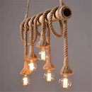 GobekUsa Bamboo Hemp Rope Pendant Lights | Retro Restaurant Bar Decor Hanging Lamps