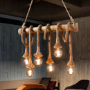 GobekUsa Bamboo Hemp Rope Pendant Lights | Retro Restaurant Bar Decor Hanging Lamps
