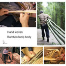 GobekUsa Bamboo Wall Lights: Retro Hand-woven Luminaire for Bedroom, Corridor, Hotel, Restaurant Decor