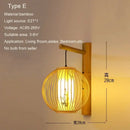 GobekUsa Bamboo Wall Lights: Retro Hand-woven Luminaire for Bedroom, Corridor, Hotel, Restaurant Decor