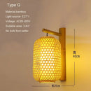 GobekUsa Bamboo Wall Lights: Retro Hand-woven Luminaire for Bedroom, Corridor, Hotel, Restaurant Decor