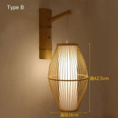 GobekUsa Bamboo Wall Lights: Retro Hand-woven Luminaire for Bedroom, Corridor, Hotel, Restaurant Decor