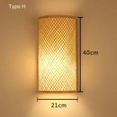 GobekUsa Bamboo Wall Lights: Retro Hand-woven Luminaire for Bedroom, Corridor, Hotel, Restaurant Decor