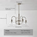 GobekUsa Glass LED Chandelier: Retro Bauhaus Design for Living Room, Bedroom, Kitchen, or Dining Table