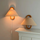 GobekUsa Beech Wood Wall Lamp: Retro Wabi-Sabi Style for Bedroom, Living Room, and Porch