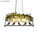 GobekUsa Retro Birdcage Island Light Fixture - Metal LED Plant Ceiling Lamp in Black, with 2/3/4 Bulbs