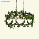 GobekUsa Retro Birdcage Island Light Fixture - Metal LED Plant Ceiling Lamp in Black, with 2/3/4 Bulbs
