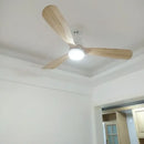GobekUsa 52 Inch Retro Ceiling Fan with Wooden Blades and 15W Ceiling Lights