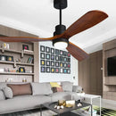 GobekUsa 52 Inch Retro Ceiling Fan with Wooden Blades and 15W Ceiling Lights