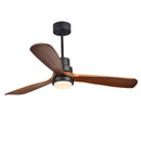GobekUsa 52 Inch Retro Ceiling Fan with Wooden Blades and 15W Ceiling Lights
