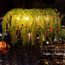 GobekUsa Black Retro Metal Bird Cage Island Ceiling Light with Plant - Ideal for Restaurants - 4 Lights