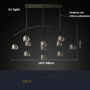 GobekUsa Black Brass Retro Crystal Copper LED Ceiling Pendant for Home Lighting