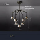 GobekUsa Black Brass Retro Crystal Copper LED Ceiling Pendant for Home Lighting