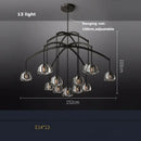 GobekUsa Black Brass Retro Crystal Copper LED Ceiling Pendant for Home Lighting