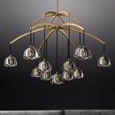GobekUsa Black Brass Retro Crystal Copper LED Ceiling Pendant for Home Lighting
