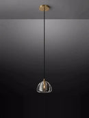GobekUsa Black Brass Retro Crystal Copper LED Ceiling Pendant for Home Lighting