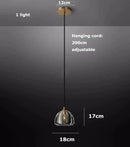 GobekUsa Black Brass Retro Crystal Copper LED Ceiling Pendant for Home Lighting