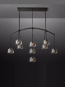 GobekUsa Black Brass Retro Crystal Copper LED Ceiling Pendant for Home Lighting