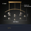 GobekUsa Black Brass Retro Crystal Copper LED Ceiling Pendant for Home Lighting