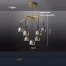 GobekUsa Black Brass Retro Crystal Copper LED Ceiling Pendant for Home Lighting