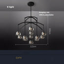 GobekUsa Black Brass Retro Crystal Copper LED Ceiling Pendant for Home Lighting