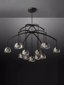 GobekUsa Black Brass Retro Crystal Copper LED Ceiling Pendant for Home Lighting