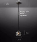 GobekUsa Black Brass Retro Crystal Copper LED Ceiling Pendant for Home Lighting