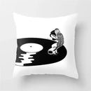 Retro black camera print cushion cover living room decor by Decorbites