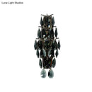 GobekUsa Retro Black Crystal Gem Wall Sconce with 2-Bulb Fixture for Living Room Lighting