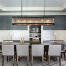 GobekUsa Black Crystal Glass Rectangle Chandeliers for Dining Room - Luxury Retro Hanglamp