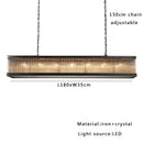 GobekUsa Black Crystal Glass Rectangle Chandeliers for Dining Room - Luxury Retro Hanglamp