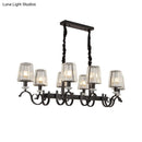 GobekUsa Retro Black Crystal Pendant Light for Dining Room - Conical Island Ceiling Light