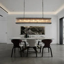 GobekUsa Crystal Rectangle Chandelier: Classic Retro Nordic Ceiling Hanglamp for Dining Room.