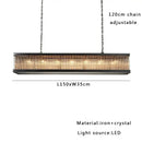 GobekUsa Crystal Rectangle Chandelier: Classic Retro Nordic Ceiling Hanglamp for Dining Room.