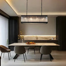 GobekUsa Crystal Rectangle Chandelier: Classic Retro Nordic Ceiling Hanglamp for Dining Room.