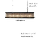 GobekUsa Crystal Rectangle Chandelier: Classic Retro Nordic Ceiling Hanglamp for Dining Room.
