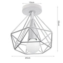 Retro black geometric metal ceiling light fixture kitchen glass shade by Decorbites